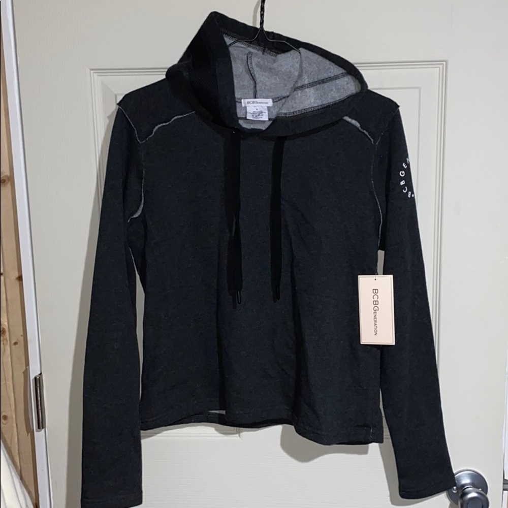 BCBGeneration Black Heather Detailed Hoodie